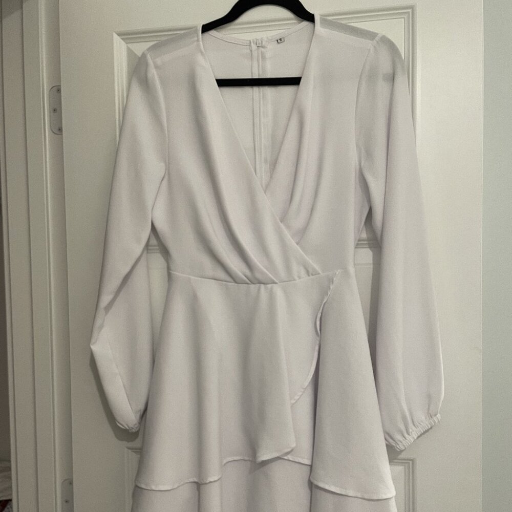 White wrap dress